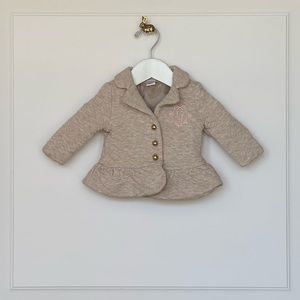 Janie and Jack | Equestrian-inspired Quilted Blazer in Heather Oatmeal